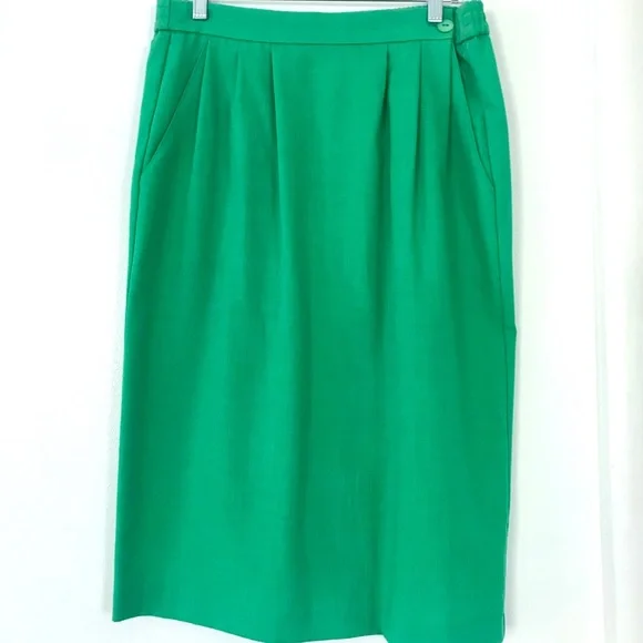 Vintage 1980’s jelly green rayon pencil skirt - Picture 3 of 9